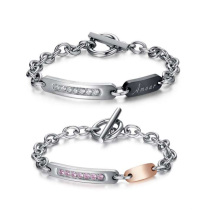 Junte sus pulseras y sus pulseras amour brazalete de acero inoxidable